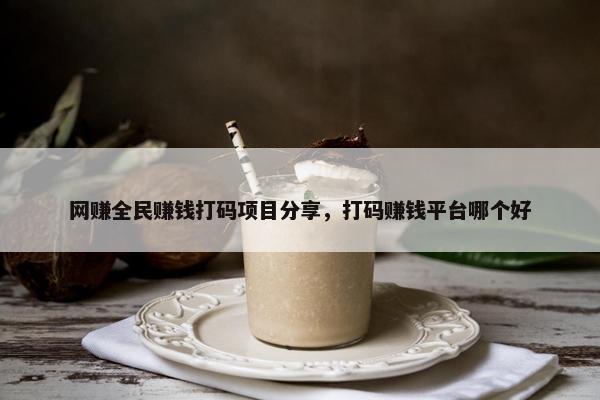 网赚全民赚钱打码项目分享，打码赚钱平台哪个好