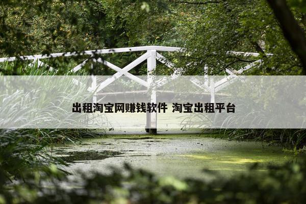 出租淘宝网赚钱软件 淘宝出租平台