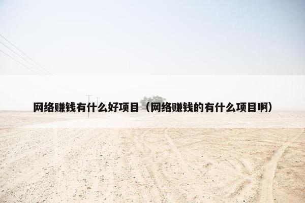 网络赚钱有什么好项目（网络赚钱的有什么项目啊）