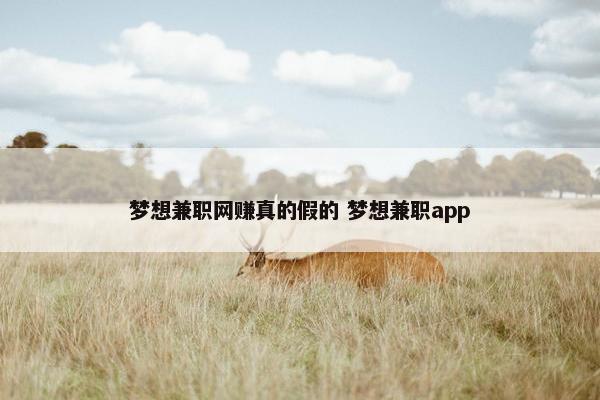 梦想兼职网赚真的假的 梦想兼职app